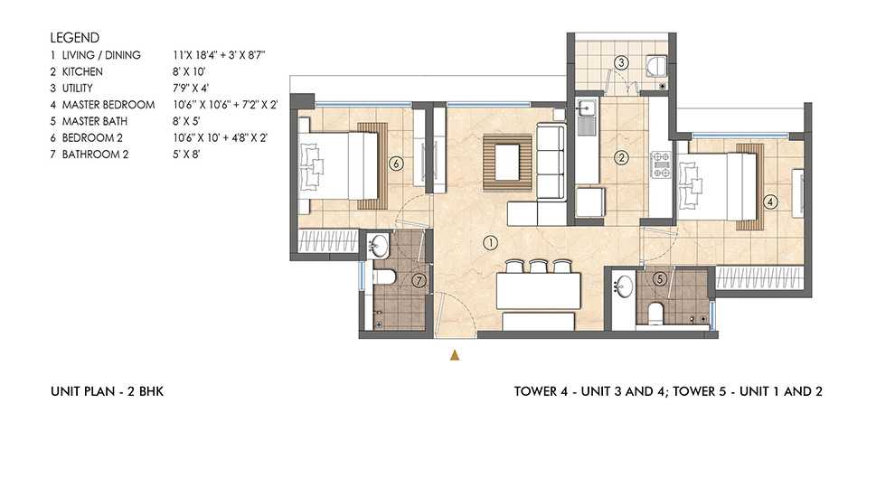 Lodha Woods- By Lodha Group -Kandivali East - Flat - 2 BHK - Floor Plan - ProptyHub