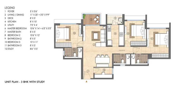 Lodha Woods- By Lodha Group -Kandivali East - Flat - 3 BHK - Floor Plan - ProptyHub