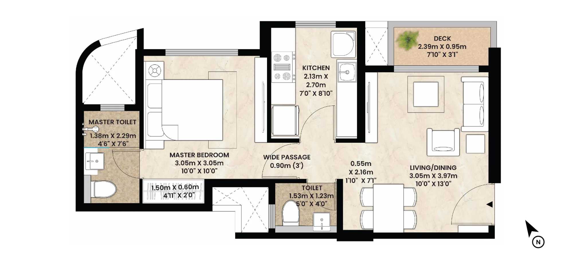 Mahindra Vista - in Kandivali East, Mumbai - By Mahindra Lifespaces - Flat 1 BHK - Floor Plan - Proptyhub