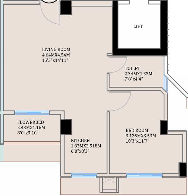 Rivali Park - By CCI Projects - in Borivali East - Flat - 1 BHK - 419 sqft - Floor Plan - ProptyHub