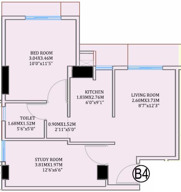 Rivali Park -By CCI Projects - in Borivali East - Flat - 1 BHK - 442 sqft - Floor Plan - ProptyHub