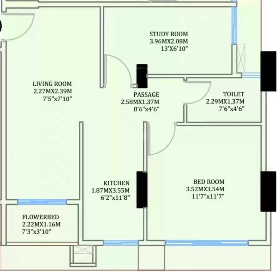 Rivali Park -By CCI Projects - in Borivali East - Flat - 2 BHK - 558 sqft - Floor Plan - ProptyHub
