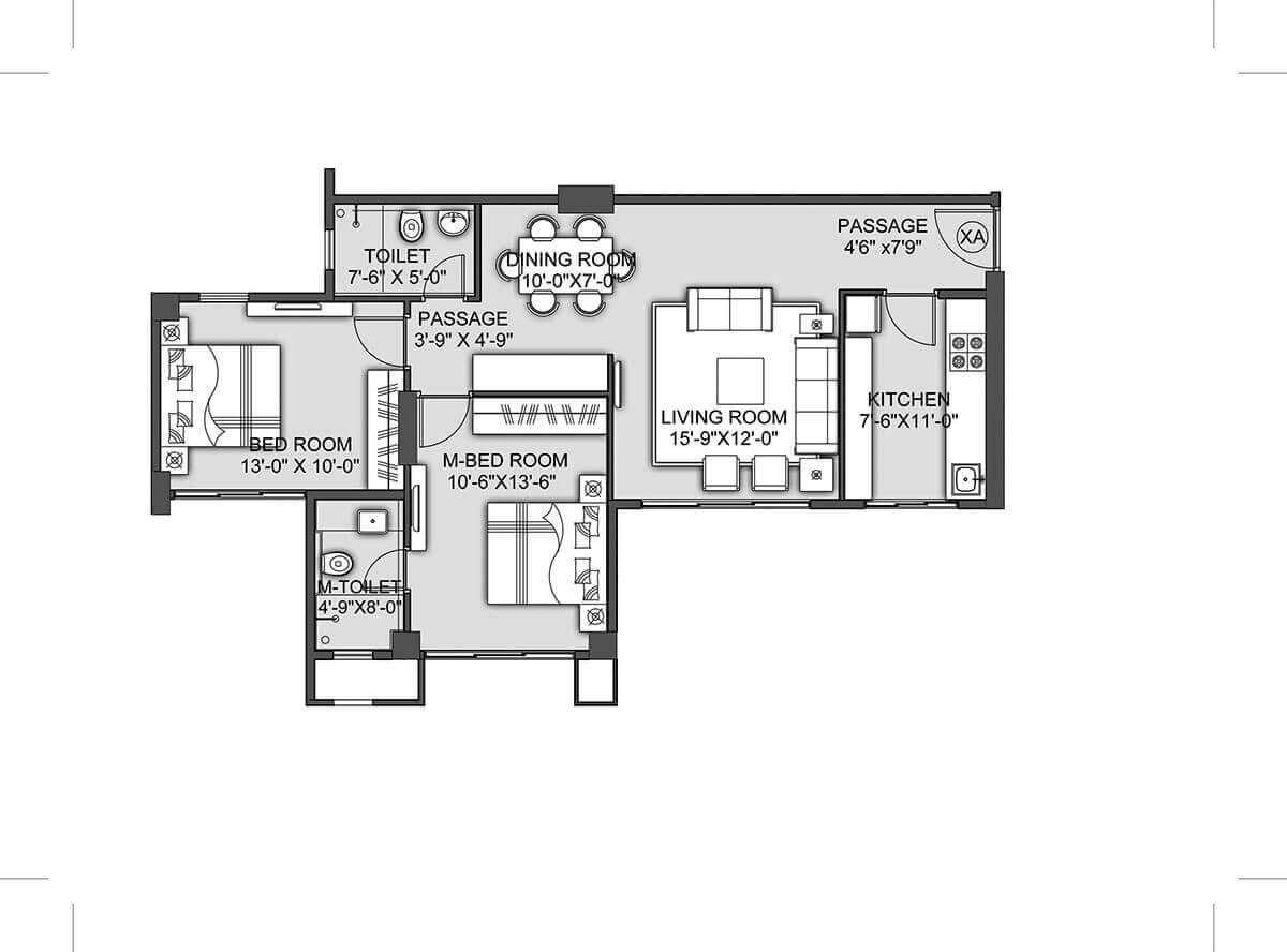 Rivali Park -By CCI Projects - in Borivali East - Flat - 2 BHK - 644 sqft - Floor Plan - ProptyHub