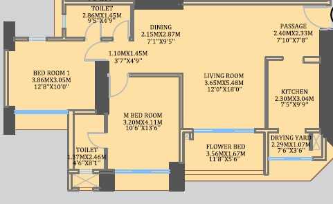 Rivali Park -By CCI Projects - in Borivali East - Flat - 2 BHK - 707 sqft - Floor Plan - ProptyHub