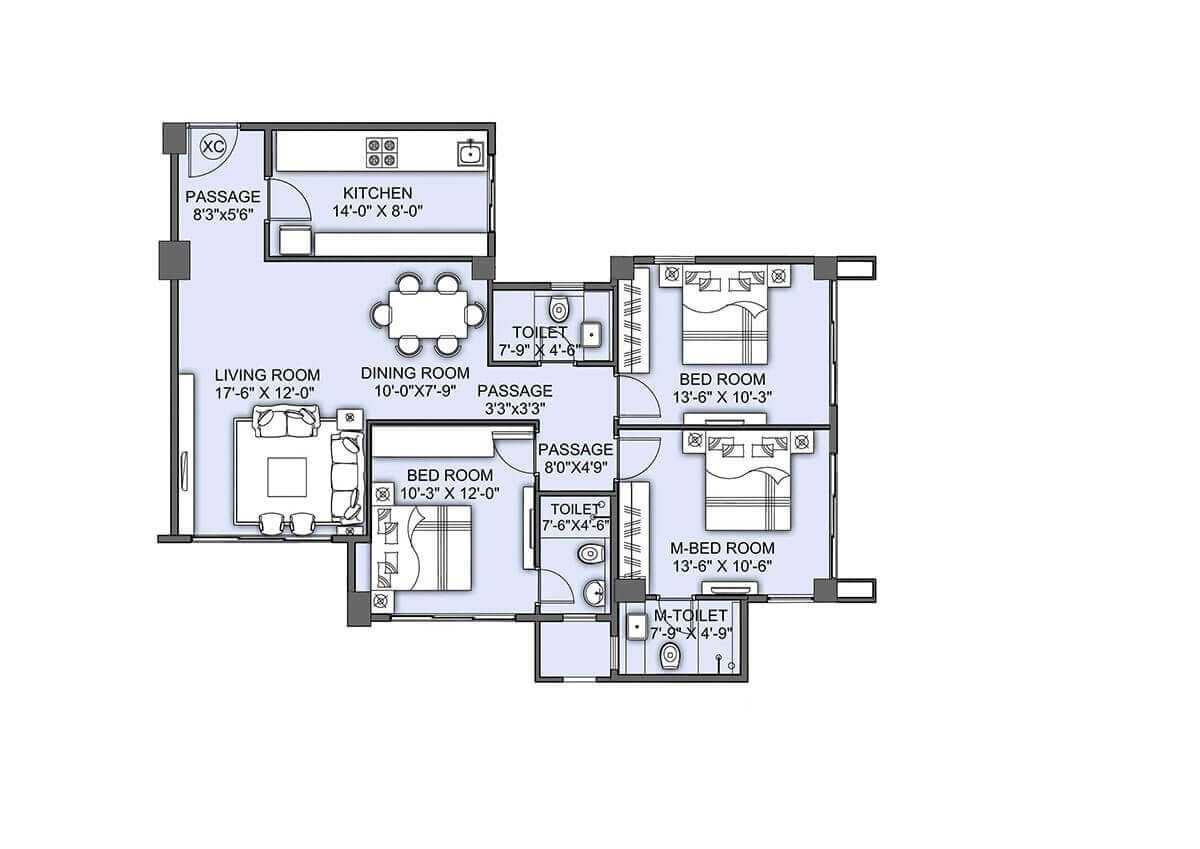 Rivali Park -By CCI Projects - in Borivali East - Flat - 3 BHK - 875 sqft - Floor Plan - ProptyHub