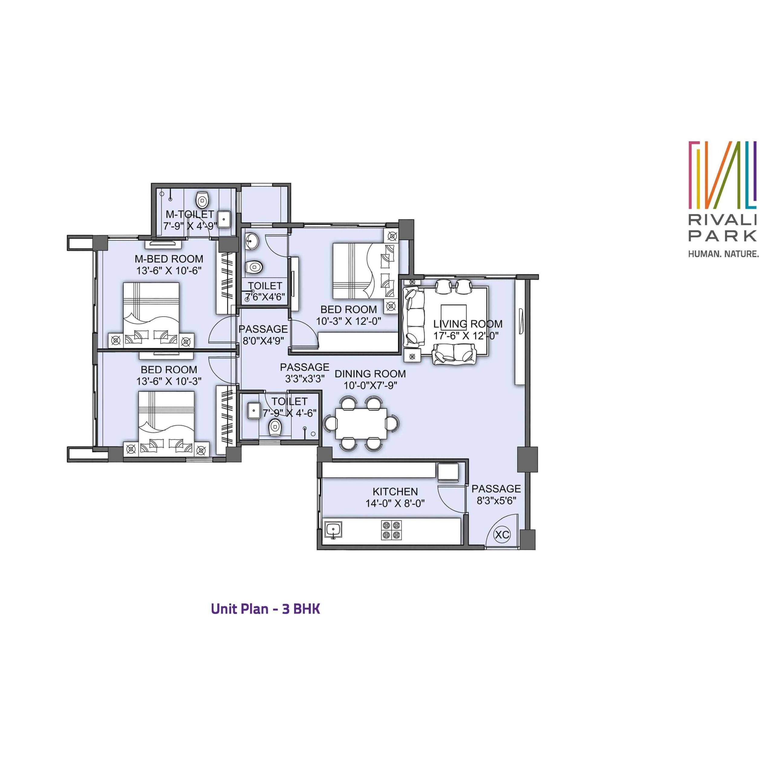 Rivali Park -By CCI Projects - in Borivali East - Flat - 3 BHK - 893 sqft - Floor Plan - ProptyHub