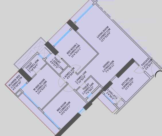 Rivali Park -By CCI Projects - in Borivali East - Flat - 3 BHK -  906 sqft - Floor Plan - ProptyHub