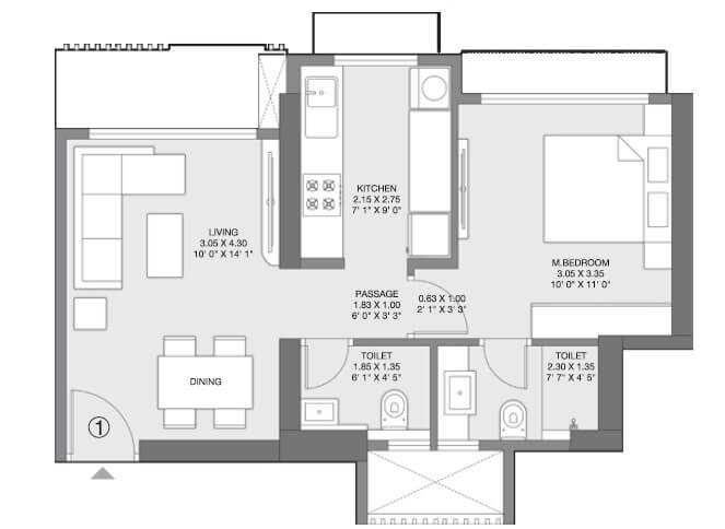 Godrej Nest - in Kandivali East Mumbai - By Godrej Properties - 1 BHK Flat - 428 sq. ft. - Proptyhub