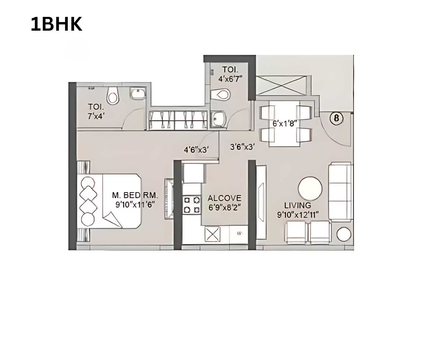 Integrated Ramicon In Goregaon West 1 BHK Floor Plan Images By Proptyhub